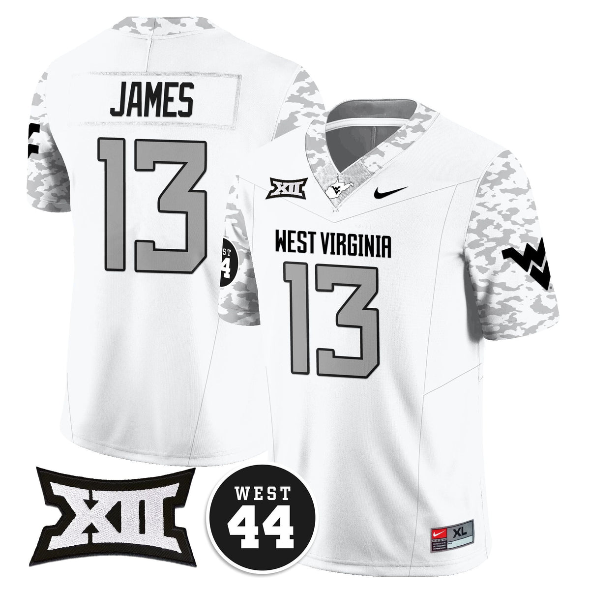 Men's West Virginia Mountaineers 2024 Vapor Limited Jersey - All Stitched - Honor Jerry West
