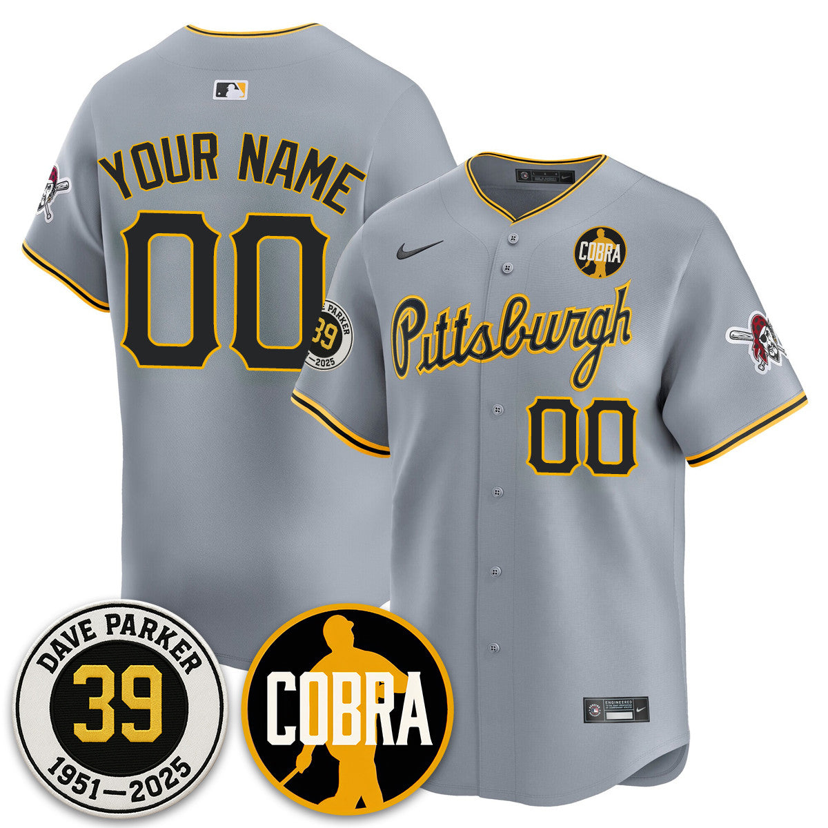 Custom Pittsburgh Pirates Memories Dave Parker Jersey- COBRA Patch - All Stitched