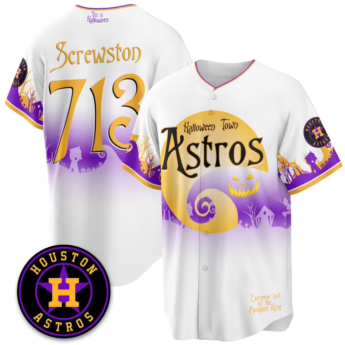 Men's Houston Astros "Halloween Town" Limited Jersey - Stitched