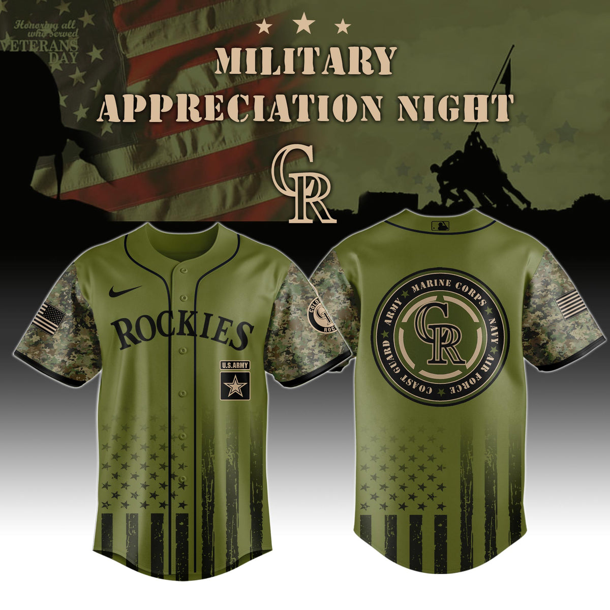 Colorado Rockies Marine Corps Military Appreciation Night Jersey 