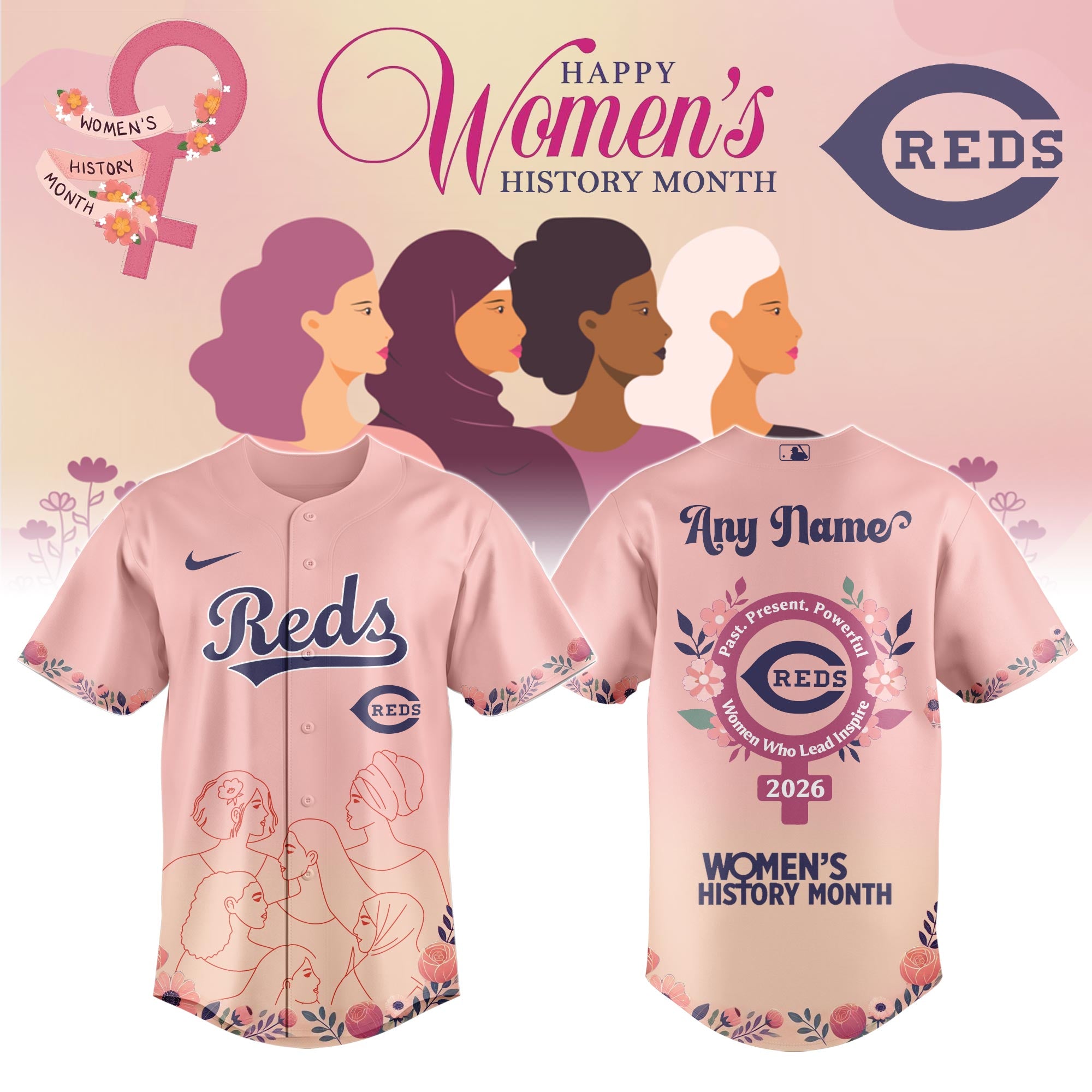 CIN Reds special Women’s History Month Limited Edition Jersey