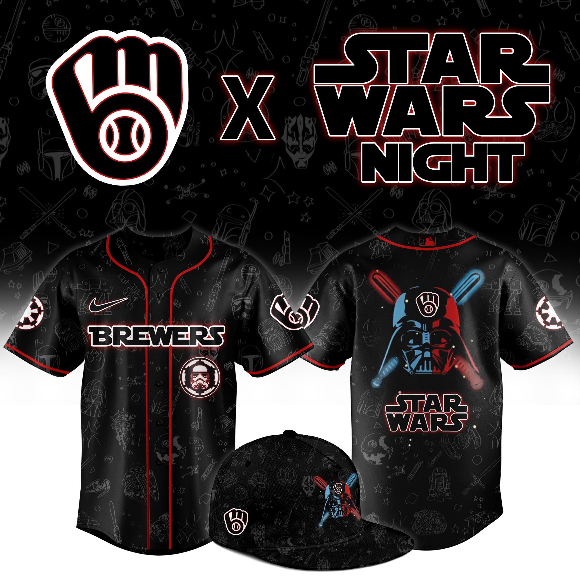 Milwaukee Brewers 2025 Star Wars Night Limited Jersey 