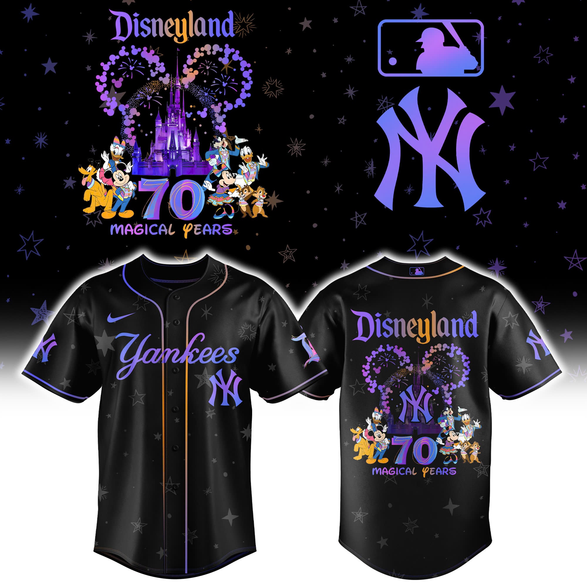 New York Yankees Disneyland 70th Baseball Jersey 