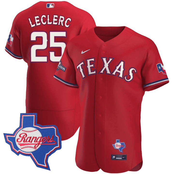 Men's Texas Rangers Texas State Patch Jersey - All Stitched