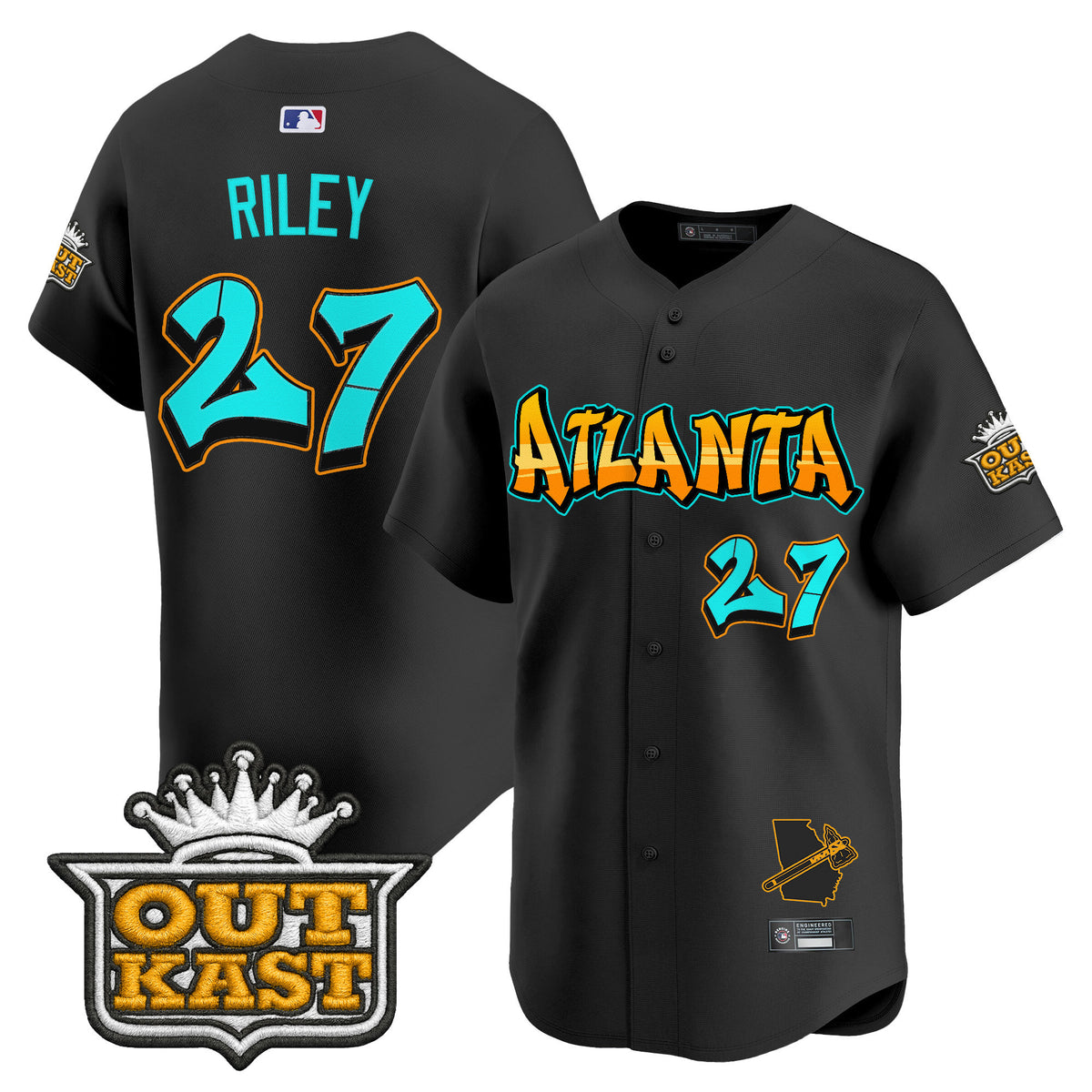 Men's Atlanta Braves 'Graffiti A-Town Edition' Vapor Premier Limited Jersey - All Stitched