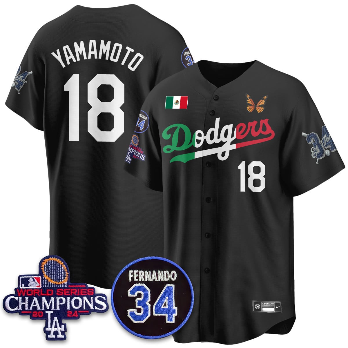 Men's Los Angeles Dodgers Mexican "For 34" Jersey - All Stitched