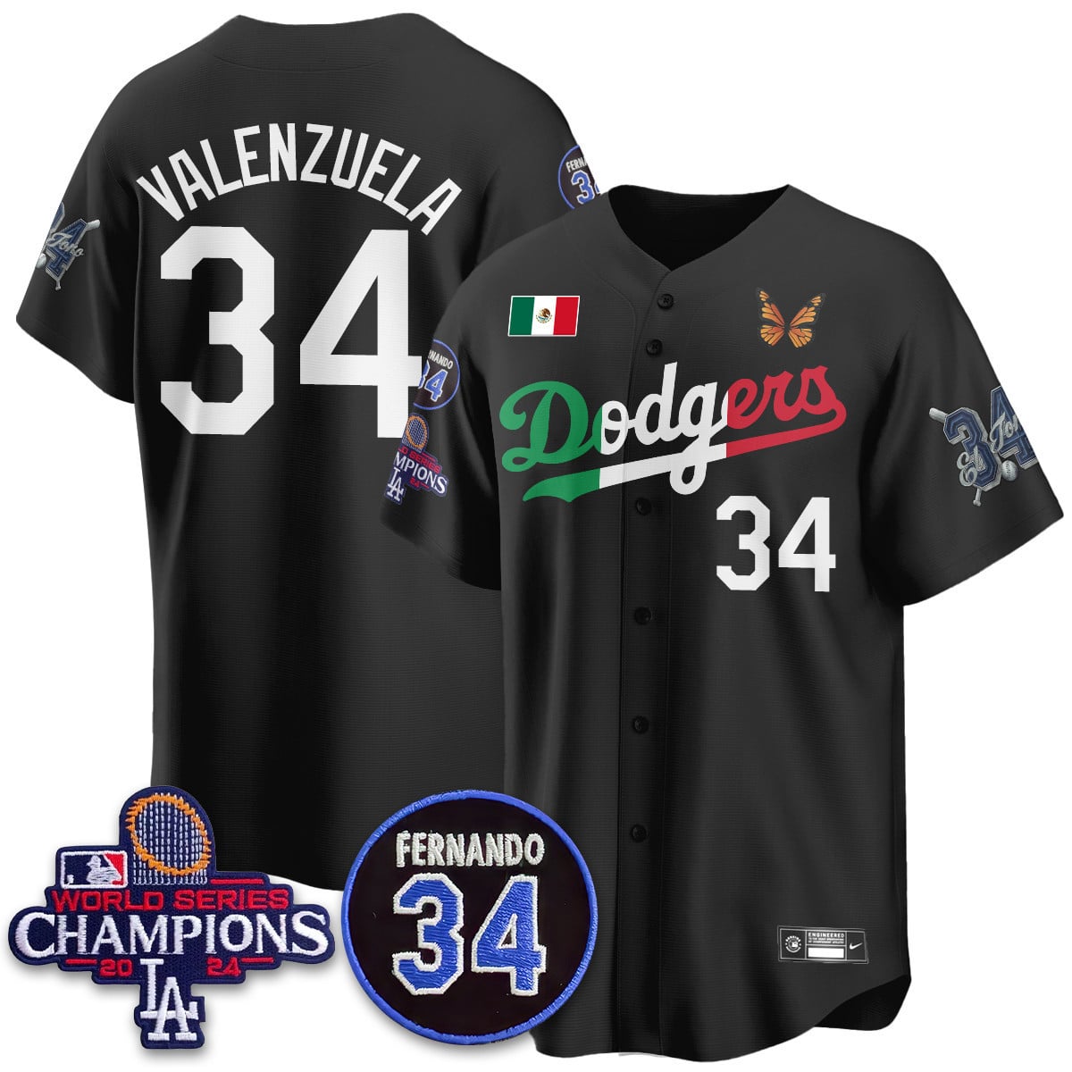 Men's Los Angeles Dodgers Mexican "For 34" Jersey - All Stitched
