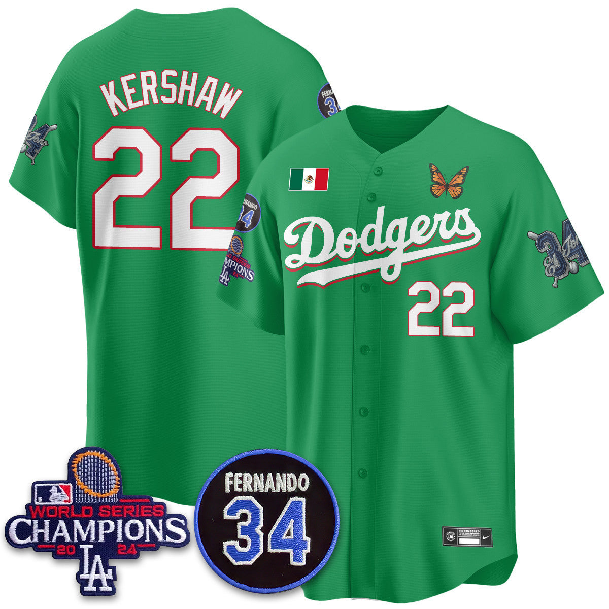 Men's Los Angeles Dodgers Mexican "For 34" Jersey - All Stitched