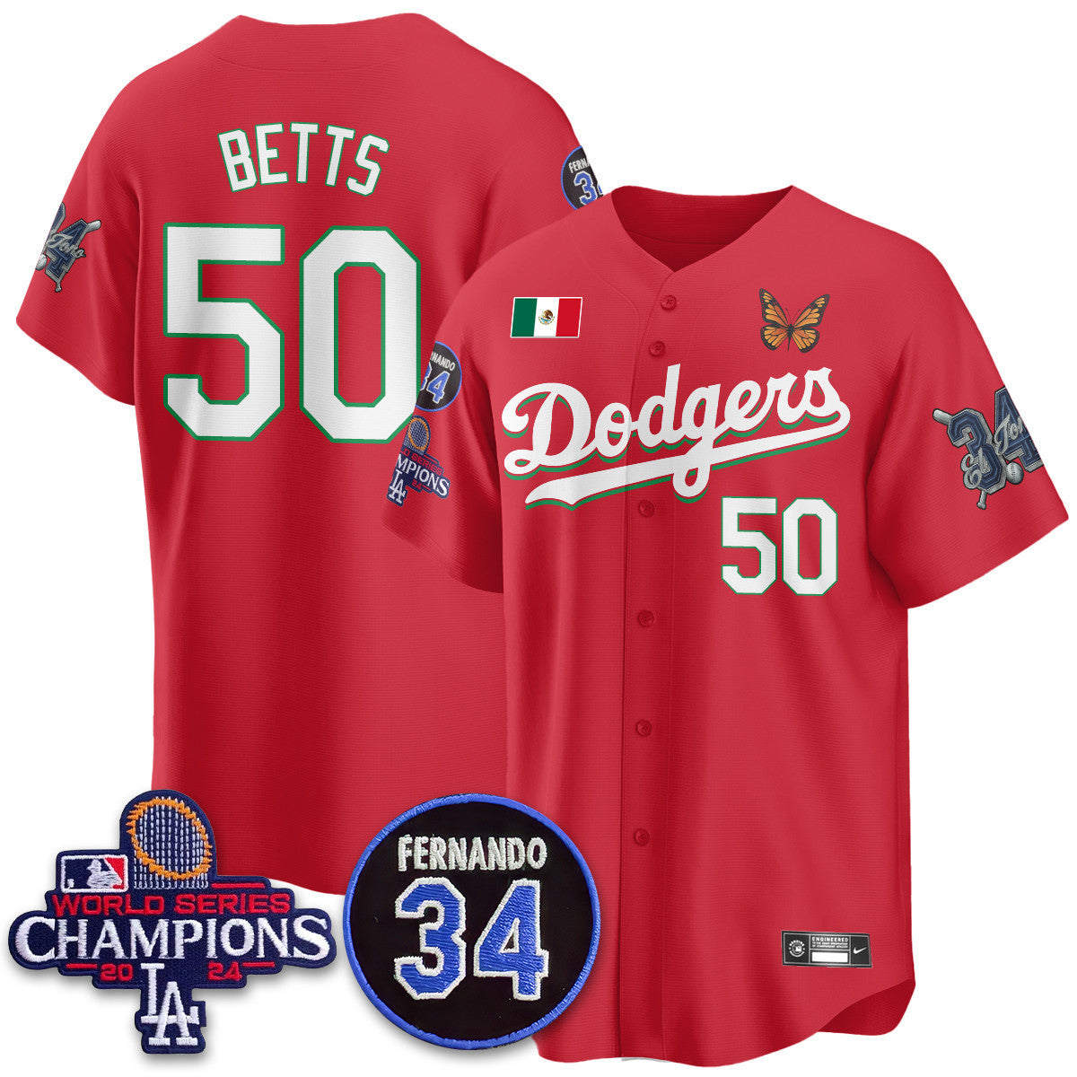 Men's Los Angeles Dodgers Mexican "For 34" Jersey - All Stitched