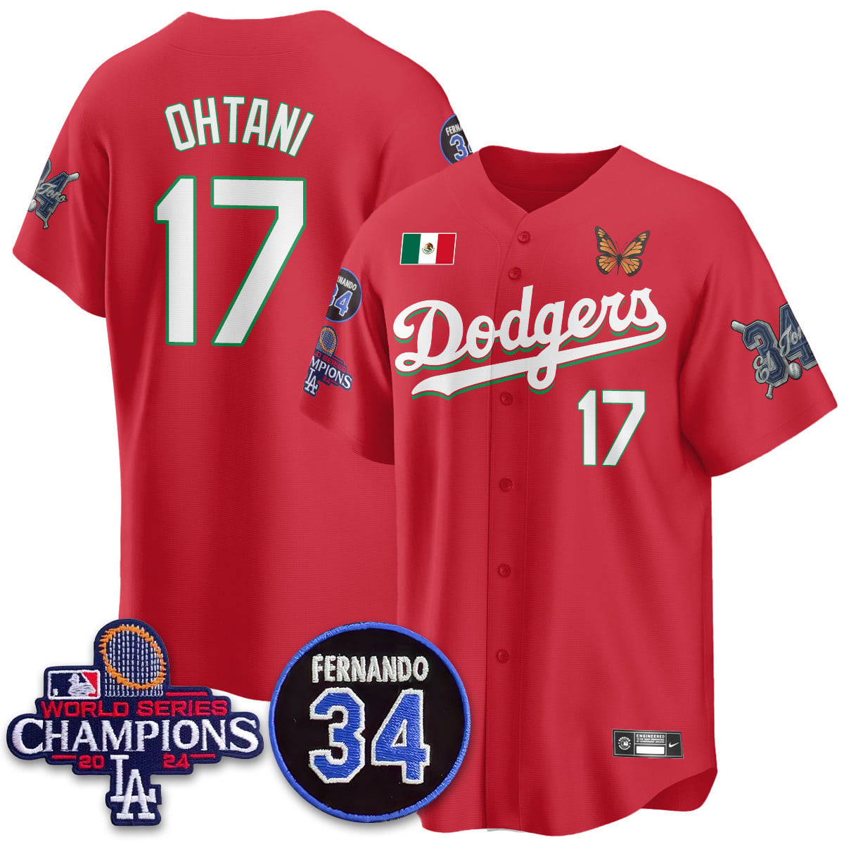 Men's Los Angeles Dodgers Mexican "For 34" Jersey - All Stitched