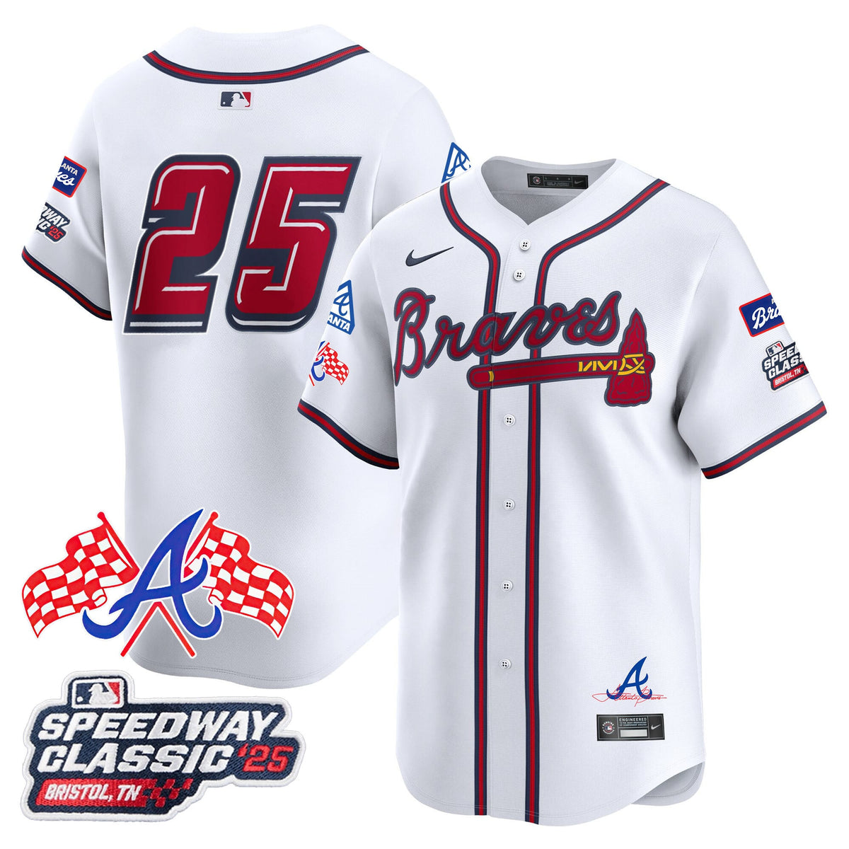 Men's Atlanta Braves 2025 Speedway Classic Limited Jersey V1 - All Stitched