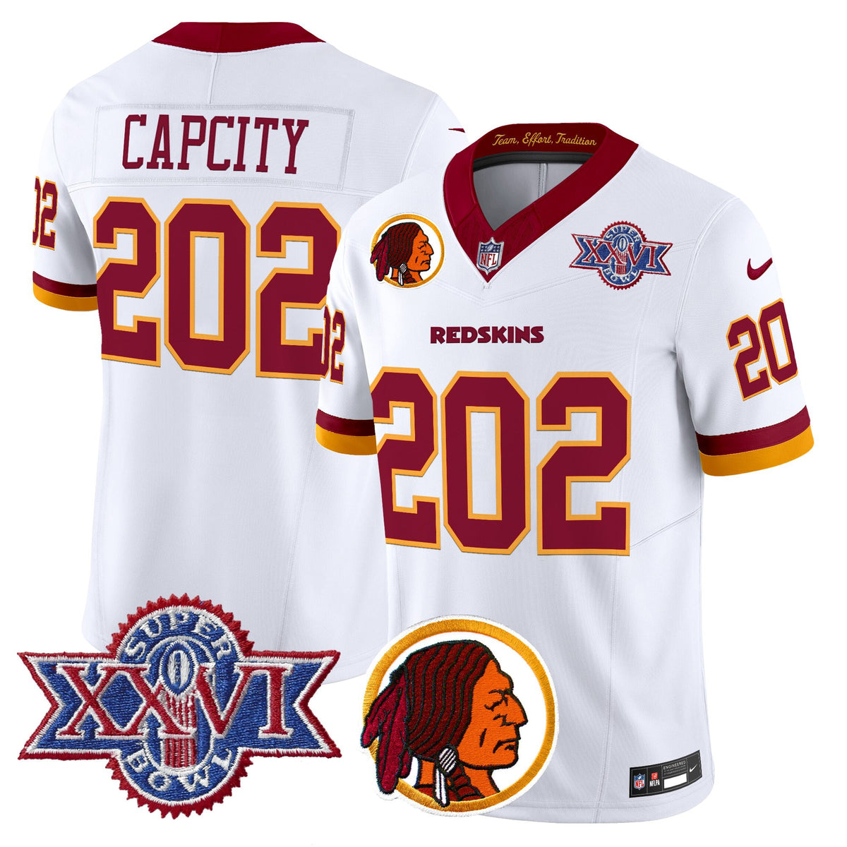 Men's Washington Redskins Throwback 1992 Super Bowl XXVI Patch Vapor Limited Jersey V2 - All Stitched