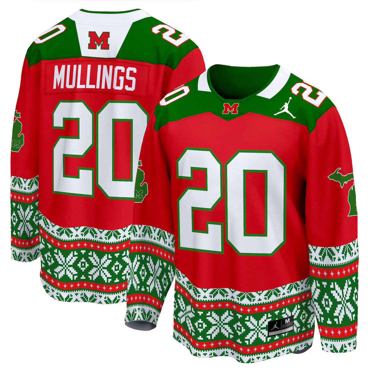 Men's Michigan Wolverines 2024 Christmas Premier Breakaway Jersey - All Printed