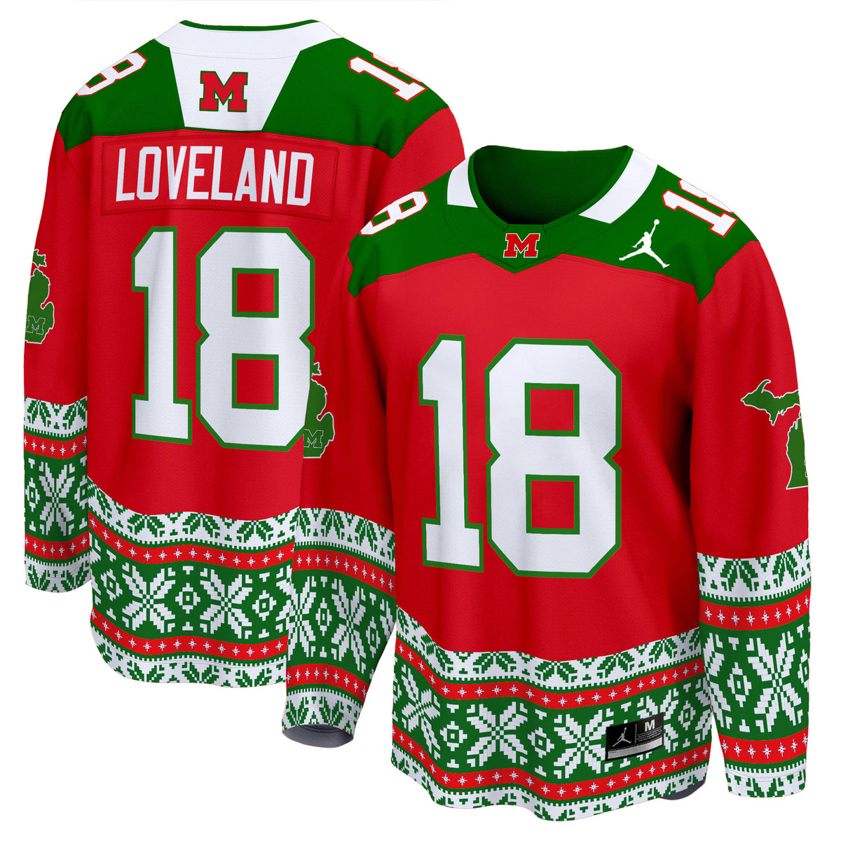 Men's Michigan Wolverines 2024 Christmas Premier Breakaway Jersey - All Printed