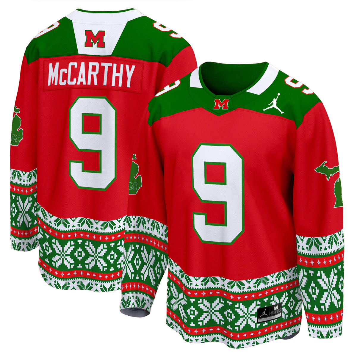 Men's Michigan Wolverines 2024 Christmas Premier Breakaway Jersey - All Printed