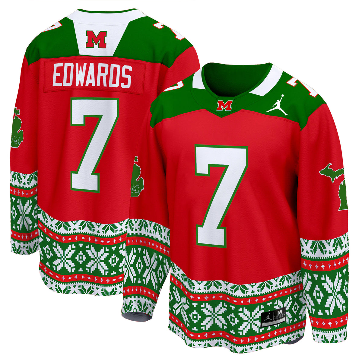 Men's Michigan Wolverines 2024 Christmas Premier Breakaway Jersey - All Printed