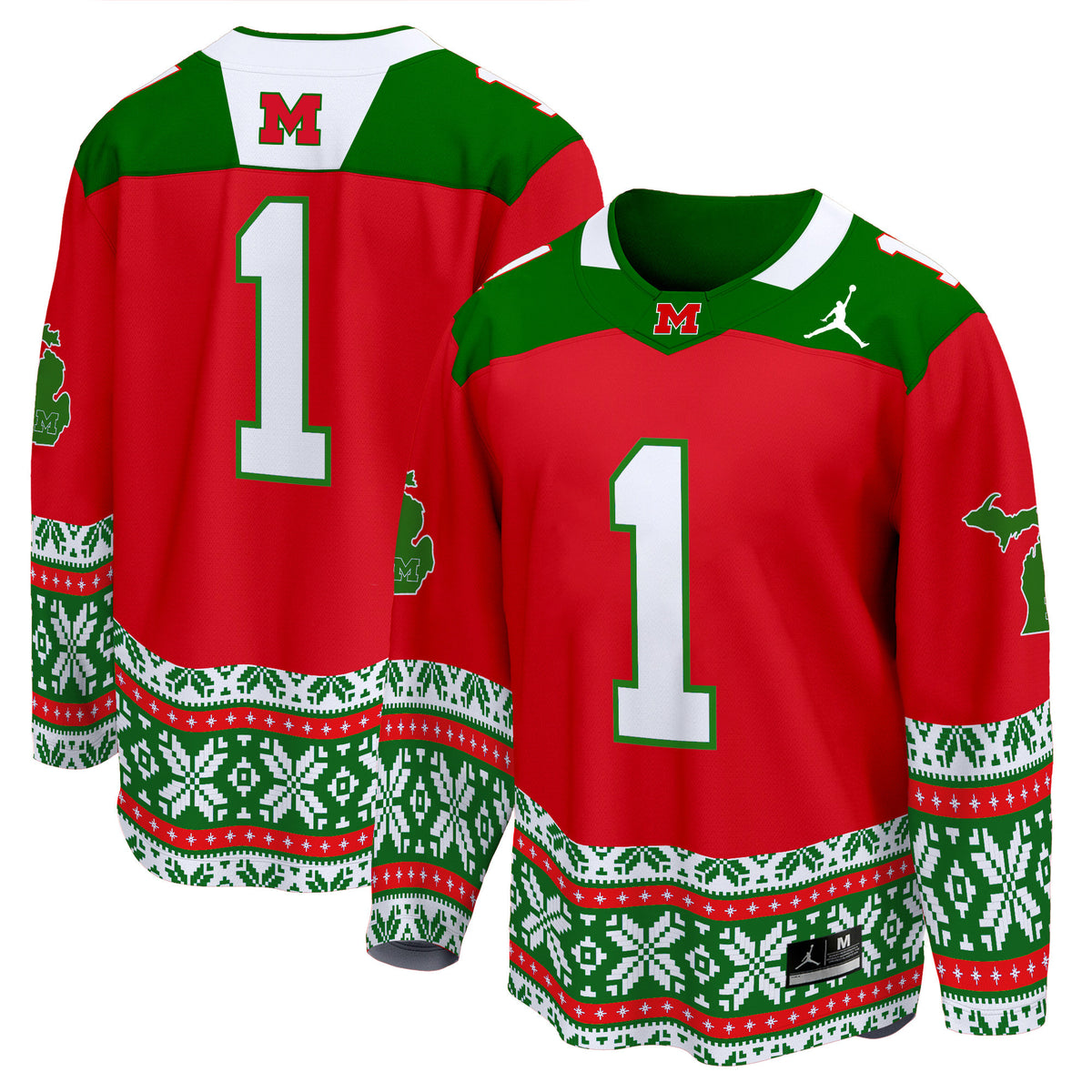 Men's Michigan Wolverines 2024 Christmas Premier Breakaway Jersey - All Printed