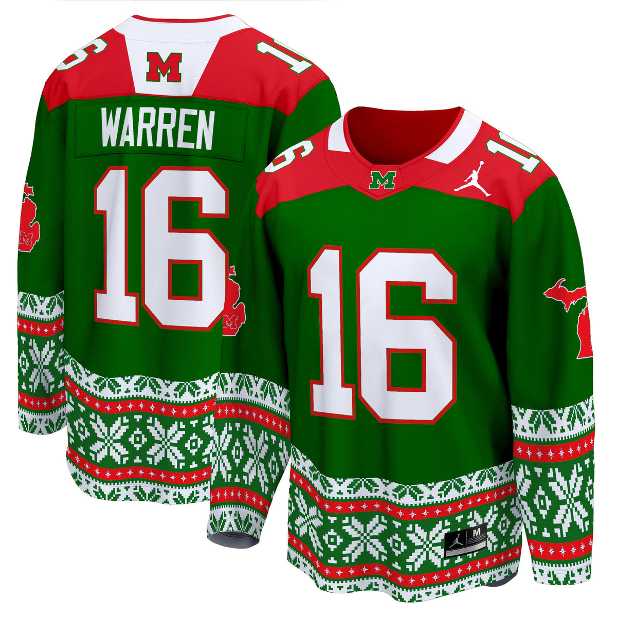 Men's Michigan Wolverines 2024 Christmas Premier Breakaway Jersey - All Printed