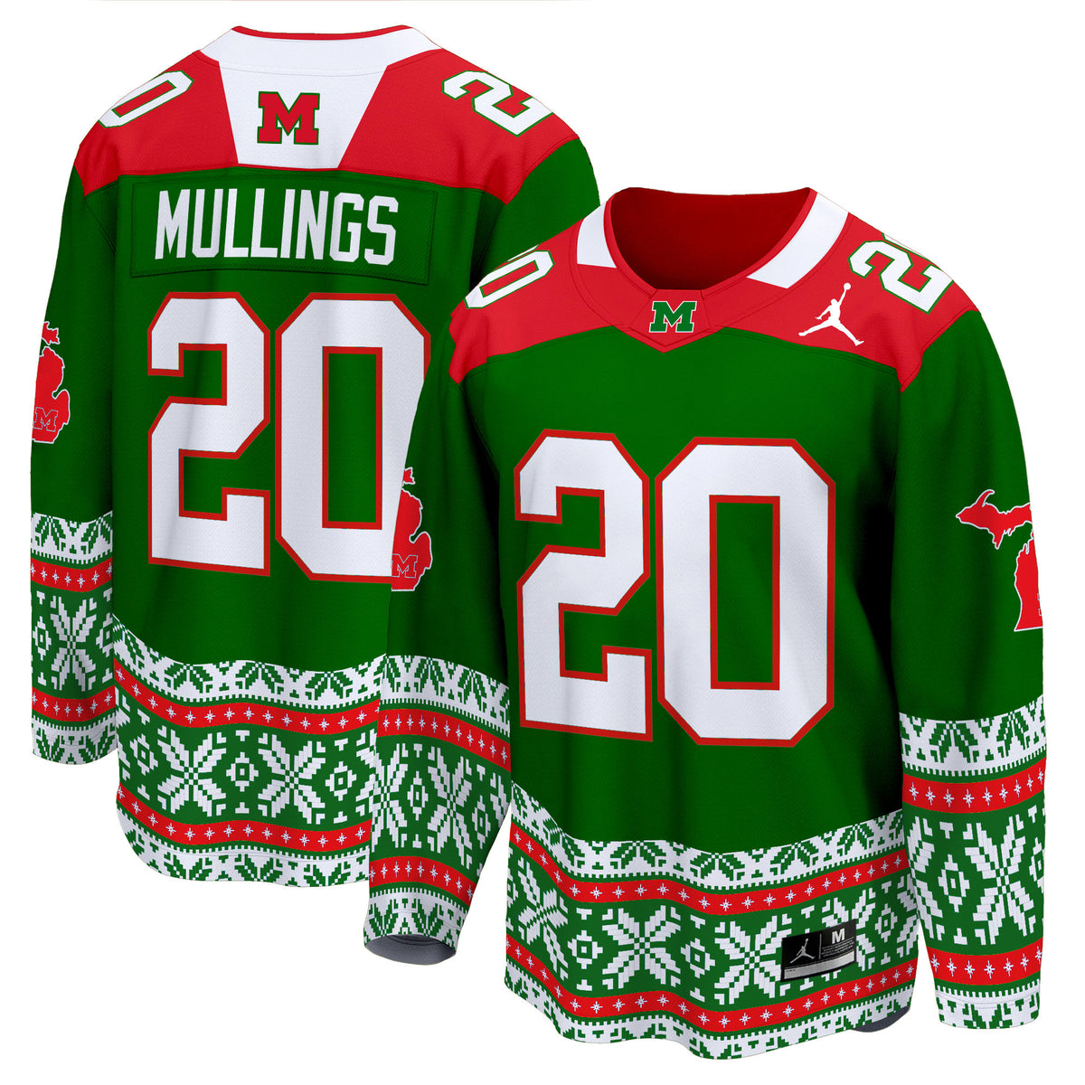 Men's Michigan Wolverines 2024 Christmas Premier Breakaway Jersey - All Printed