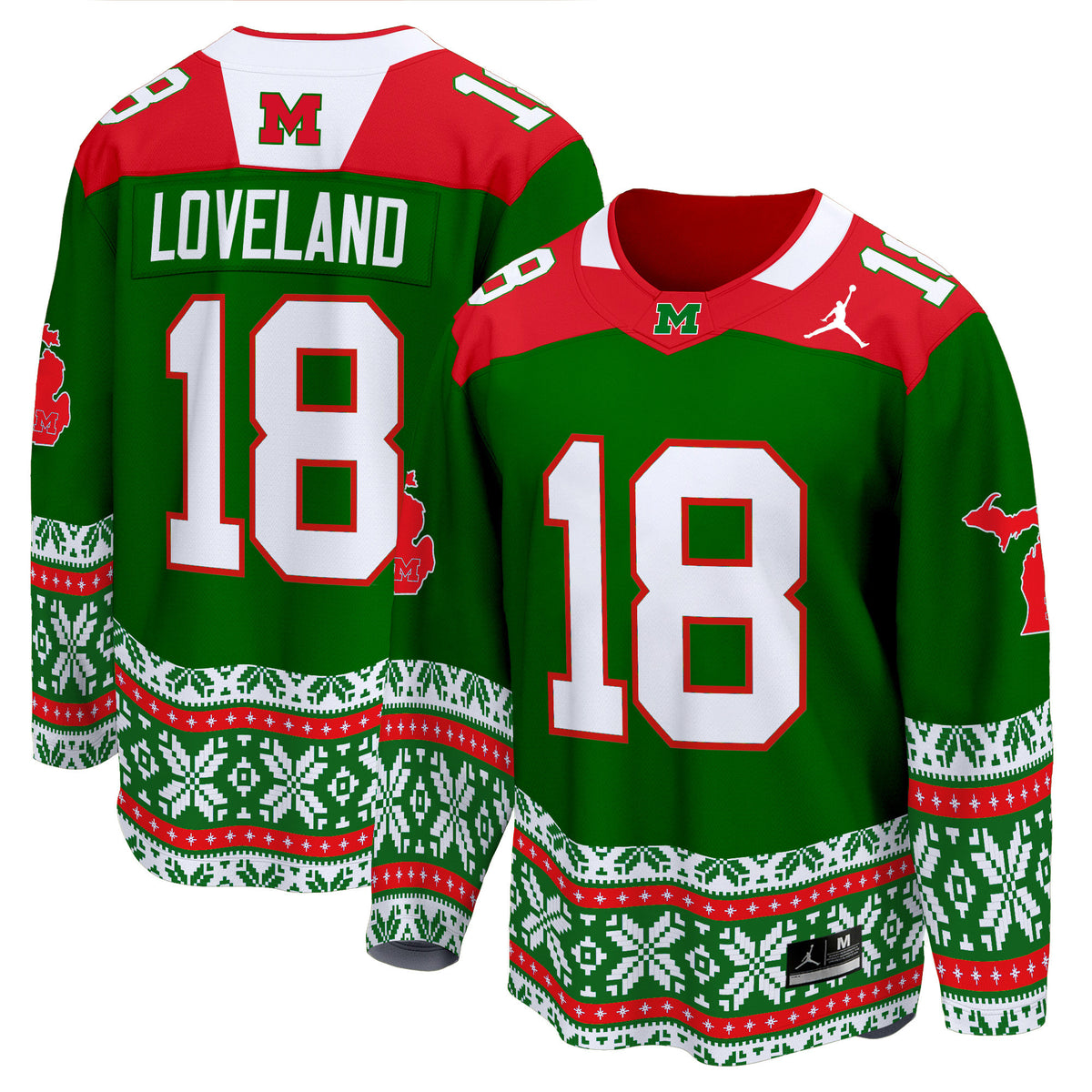 Men's Michigan Wolverines 2024 Christmas Premier Breakaway Jersey - All Printed