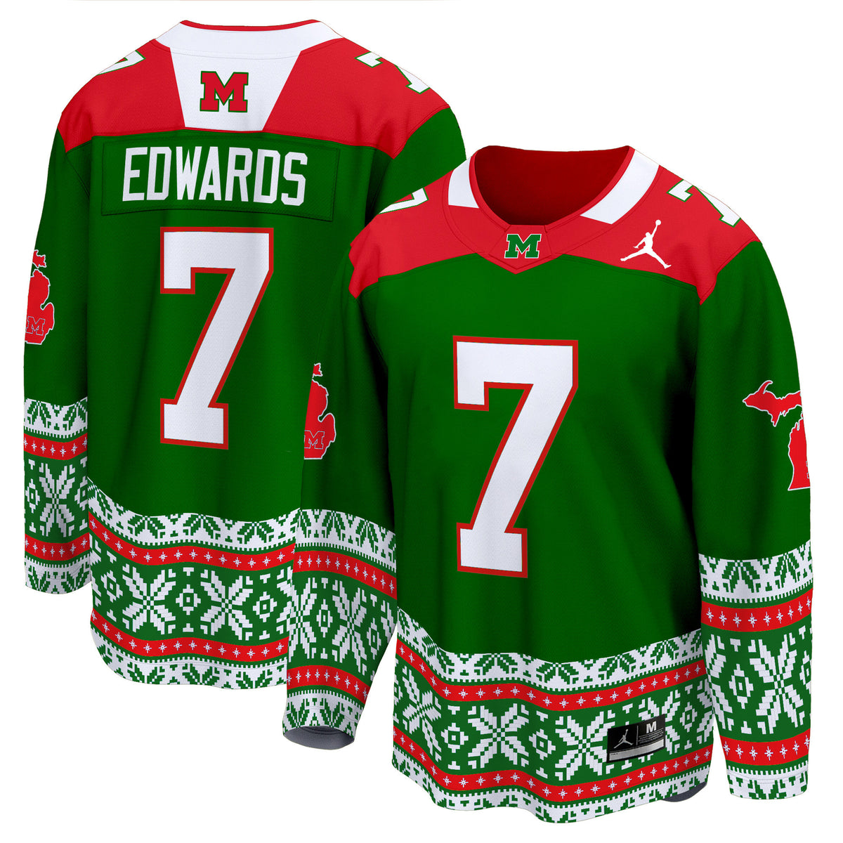Men's Michigan Wolverines 2024 Christmas Premier Breakaway Jersey - All Printed