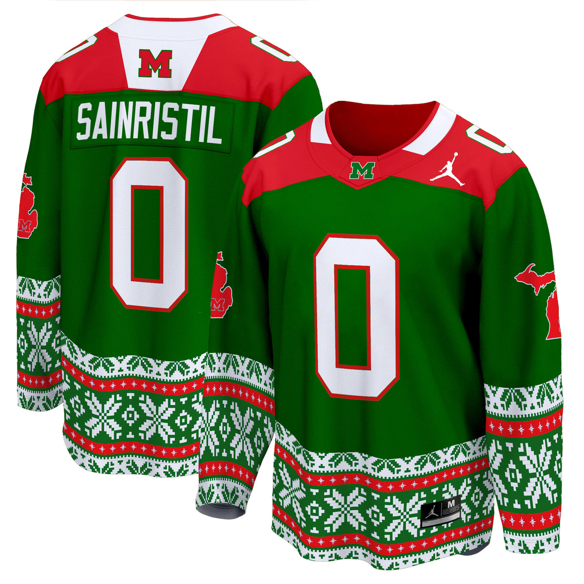 Men's Michigan Wolverines 2024 Christmas Premier Breakaway Jersey - All Printed