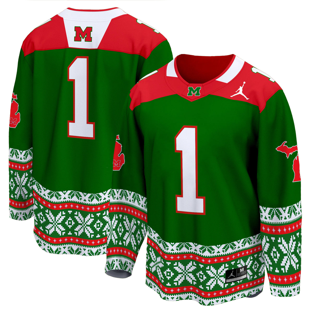Men's Michigan Wolverines 2024 Christmas Premier Breakaway Jersey - All Printed