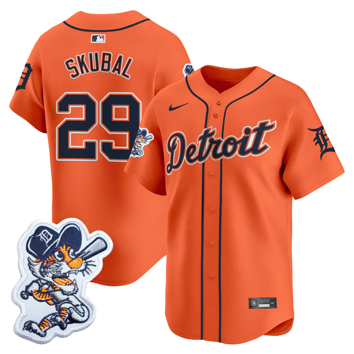 Detroit Tigers Paws Patch Vapor Premier Limited Jersey - All Stitched
