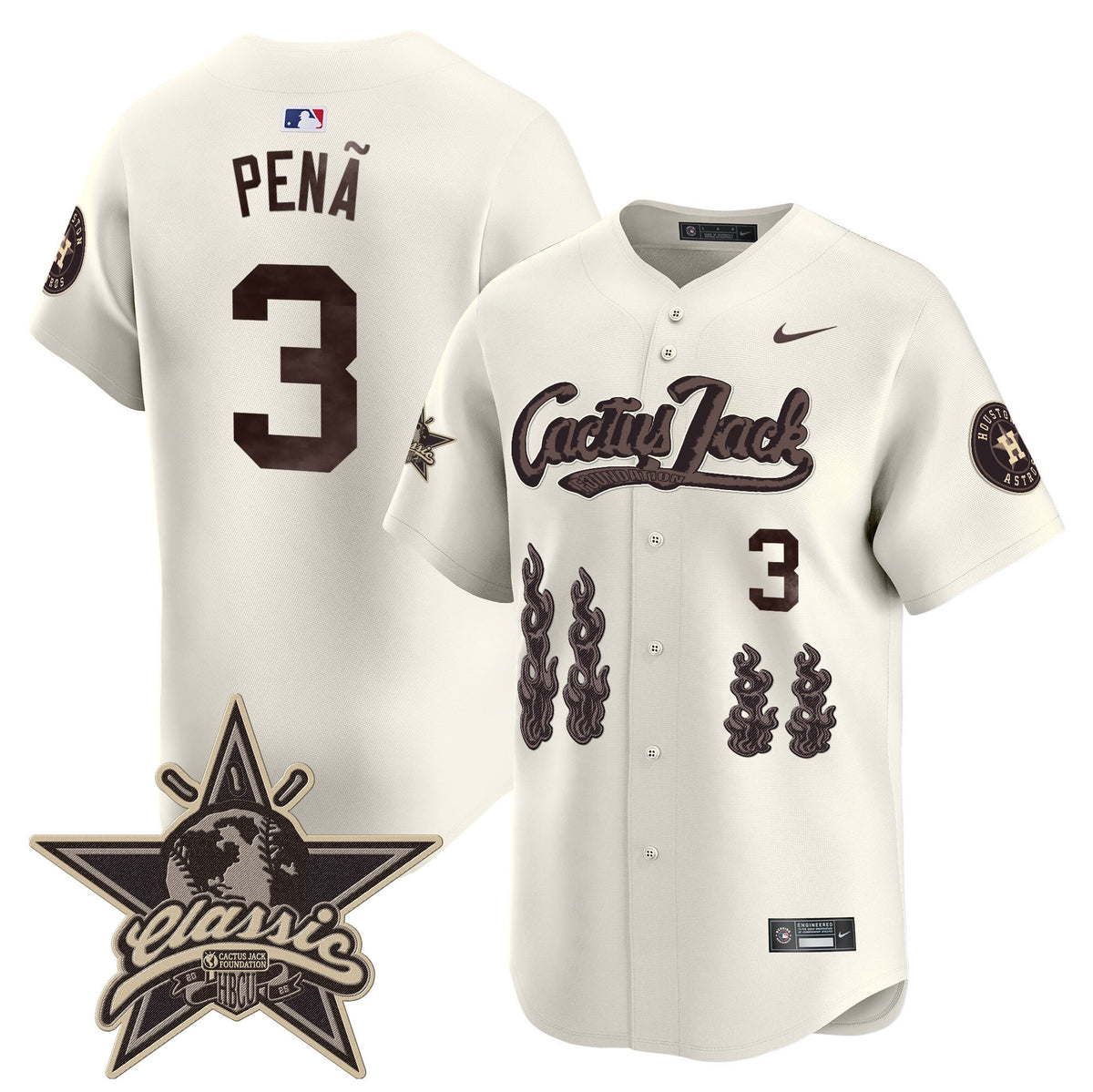 Men's Houston Astros Cactus Jack 2025 Vapor Premier Limited Jersey - All Stitched