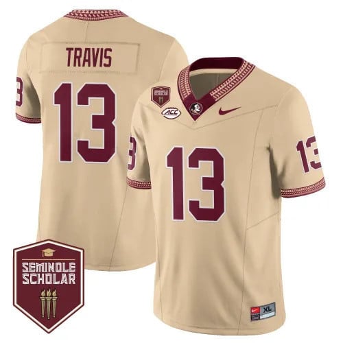 Menâ€™s Florida State Seminoles Football Vapor Gold Jersey â€“ Seminole Scholar â€“ All Stitched