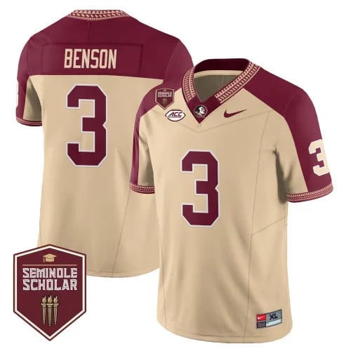 Menâ€™s Florida State Seminoles Football Vapor Gold Jersey â€“ Seminole Scholar â€“ All Stitched
