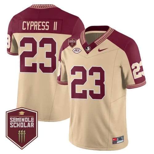 Menâ€™s Florida State Seminoles Football Vapor Gold Jersey â€“ Seminole Scholar â€“ All Stitched