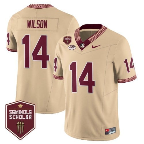 Menâ€™s Florida State Seminoles Football Vapor Gold Jersey â€“ Seminole Scholar â€“ All Stitched