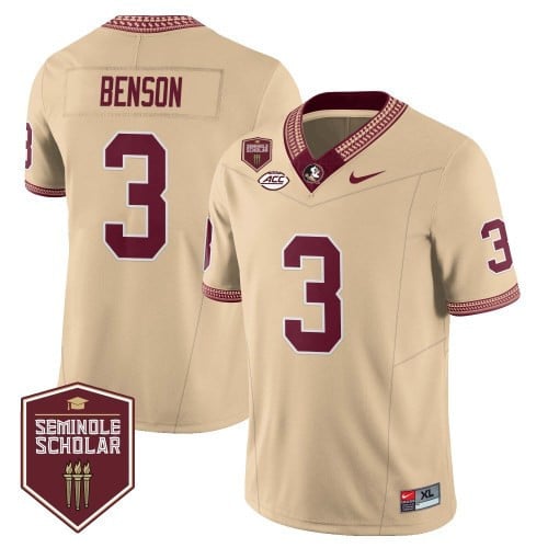Menâ€™s Florida State Seminoles Football Vapor Gold Jersey â€“ Seminole Scholar â€“ All Stitched