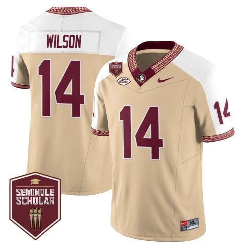 Menâ€™s Florida State Seminoles Football Vapor Gold Jersey â€“ Seminole Scholar â€“ All Stitched
