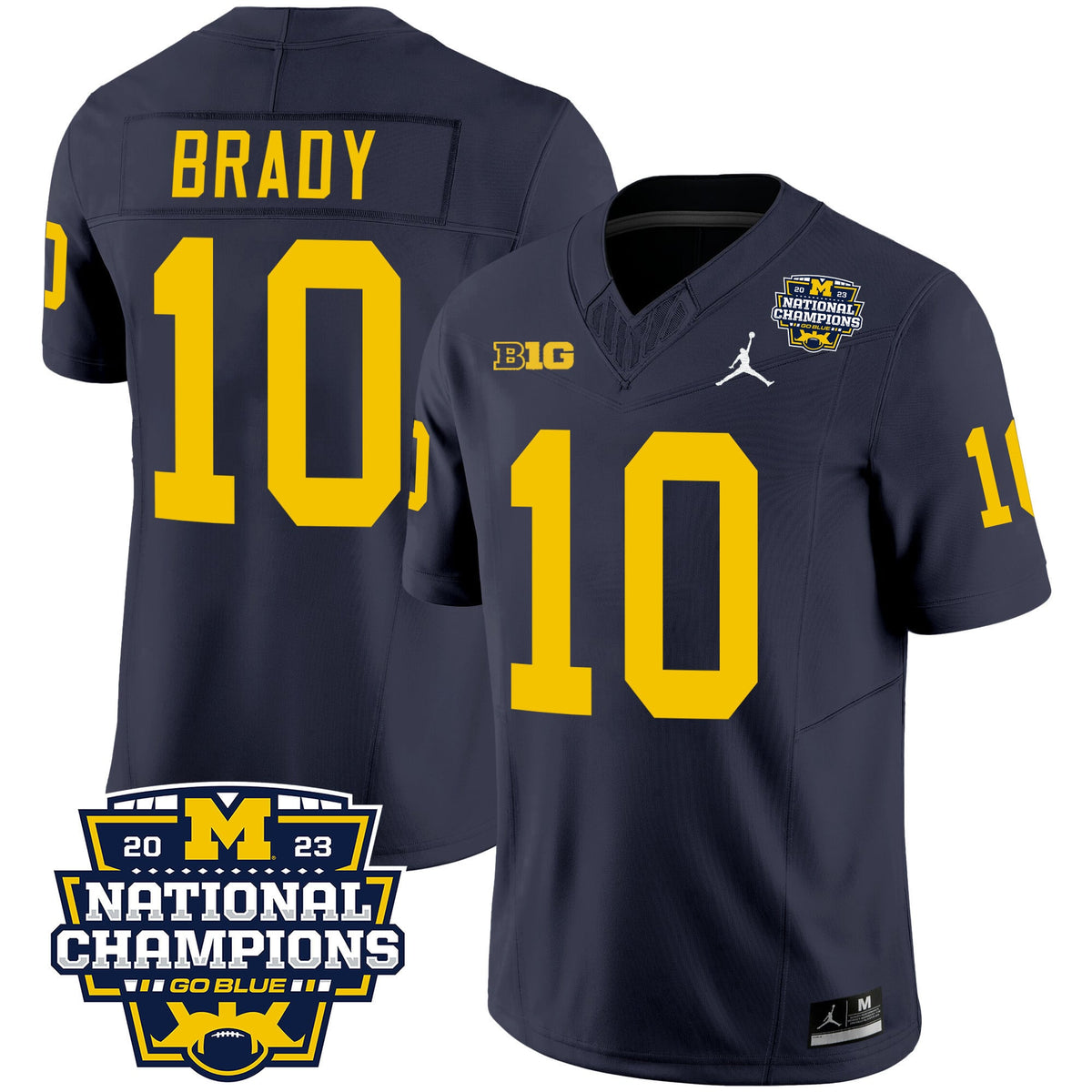 Men's Michigan Wolverines 2023 National Champions Patch Vapor Jersey V2 - All Stitched