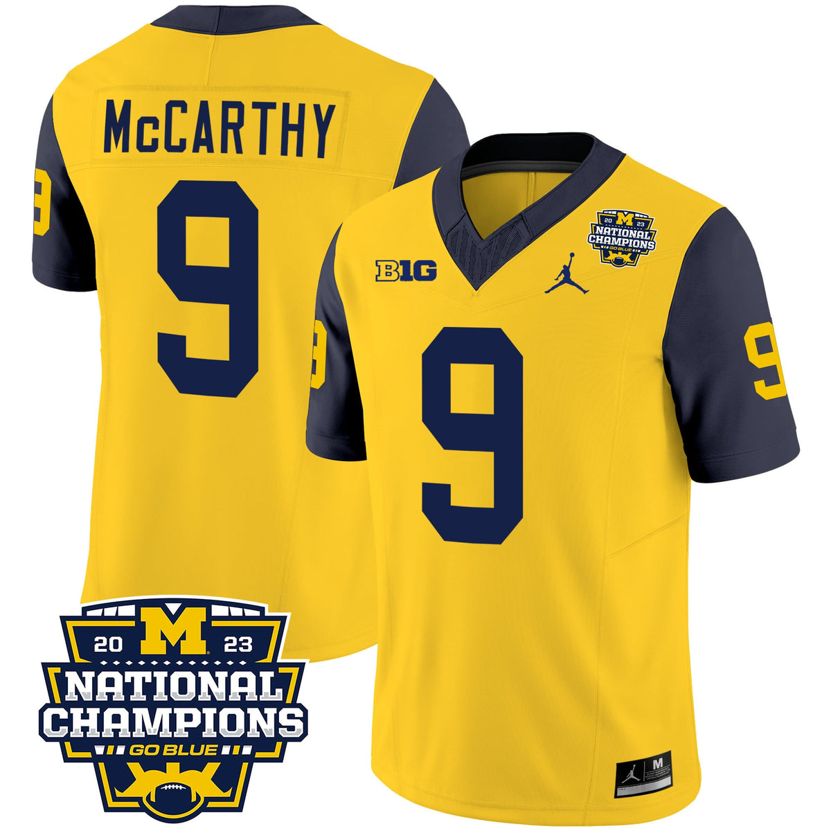 Men's Michigan Wolverines 2023 National Champions Patch Vapor Jersey V2 - All Stitched