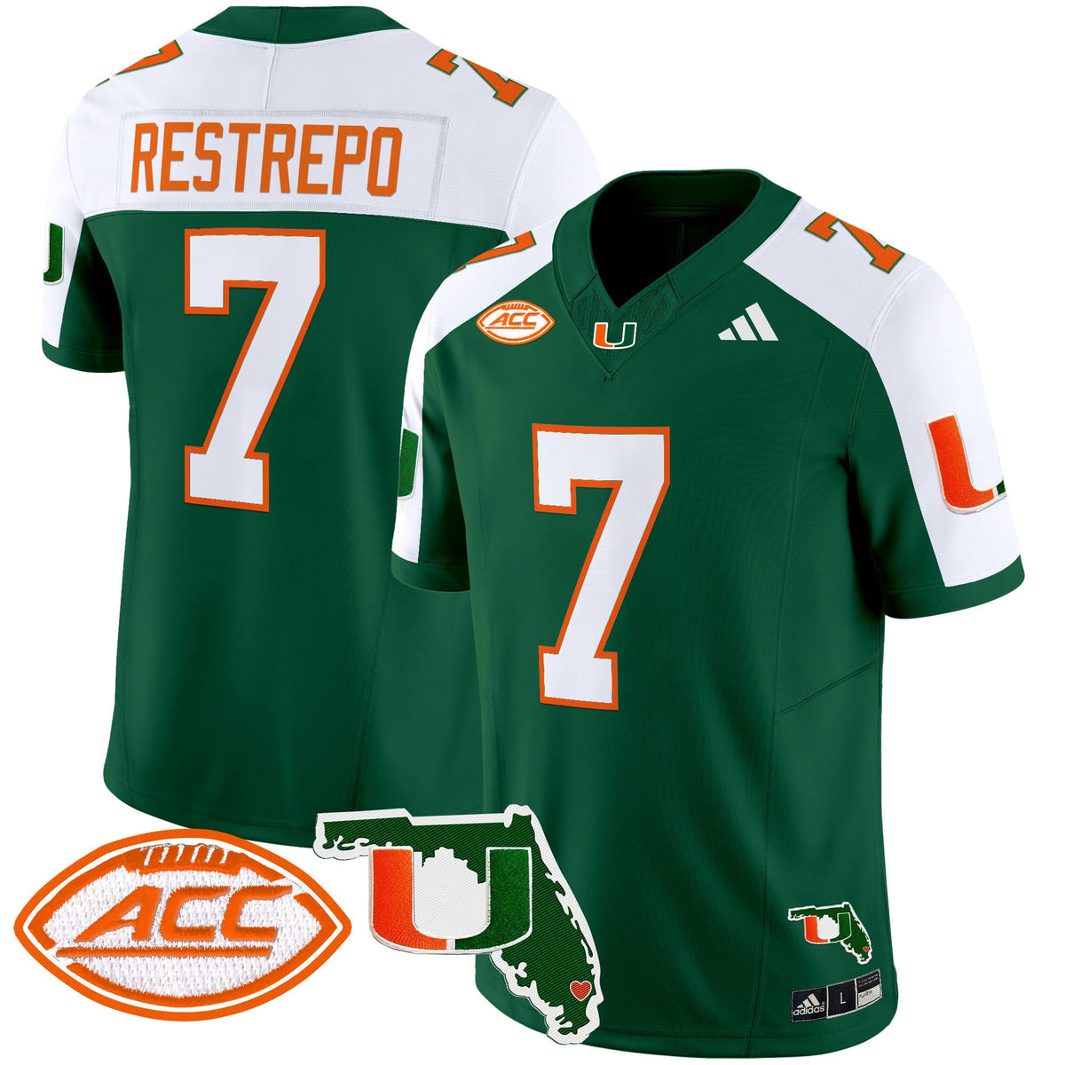 Men's Miami Hurricanes 2024 Florida Patch Vapor Limited Jersey - All Stitched