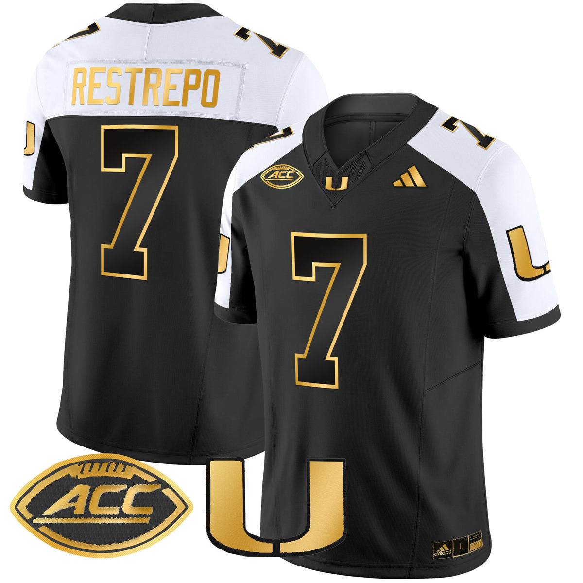 Men's Miami Hurricanes 2024 Gold Vapor Limited Jersey - All Stitched