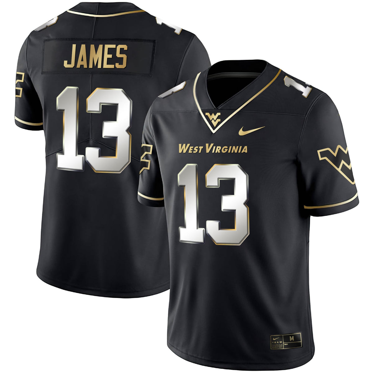 Men's Mountaineers Black Limited & Gold Vapor Jersey - All Stitched