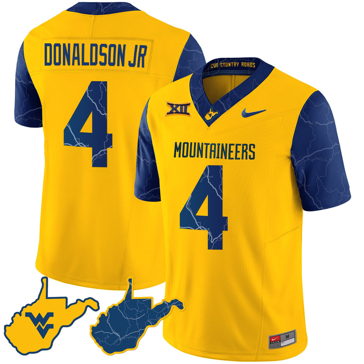 Men's West Virginia Mountaineers 2024 Country Roads Jersey - All Stitched