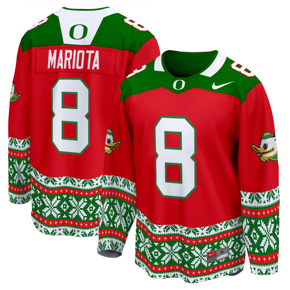 Men's Oregon Ducks 2024 Christmas Premier Breakaway Jersey - All Printed