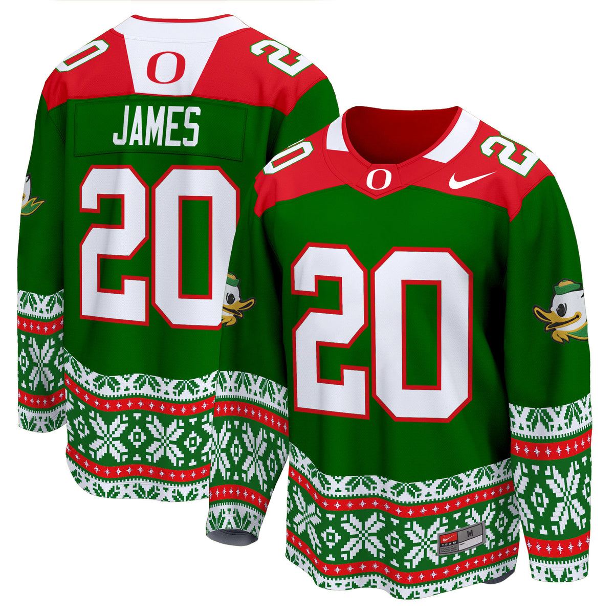 Men's Oregon Ducks 2024 Christmas Premier Breakaway Jersey - All Printed