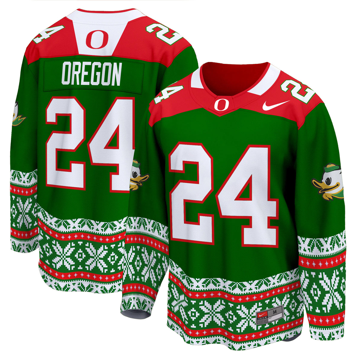 Men's Oregon Ducks 2024 Christmas Premier Breakaway Jersey - All Printed