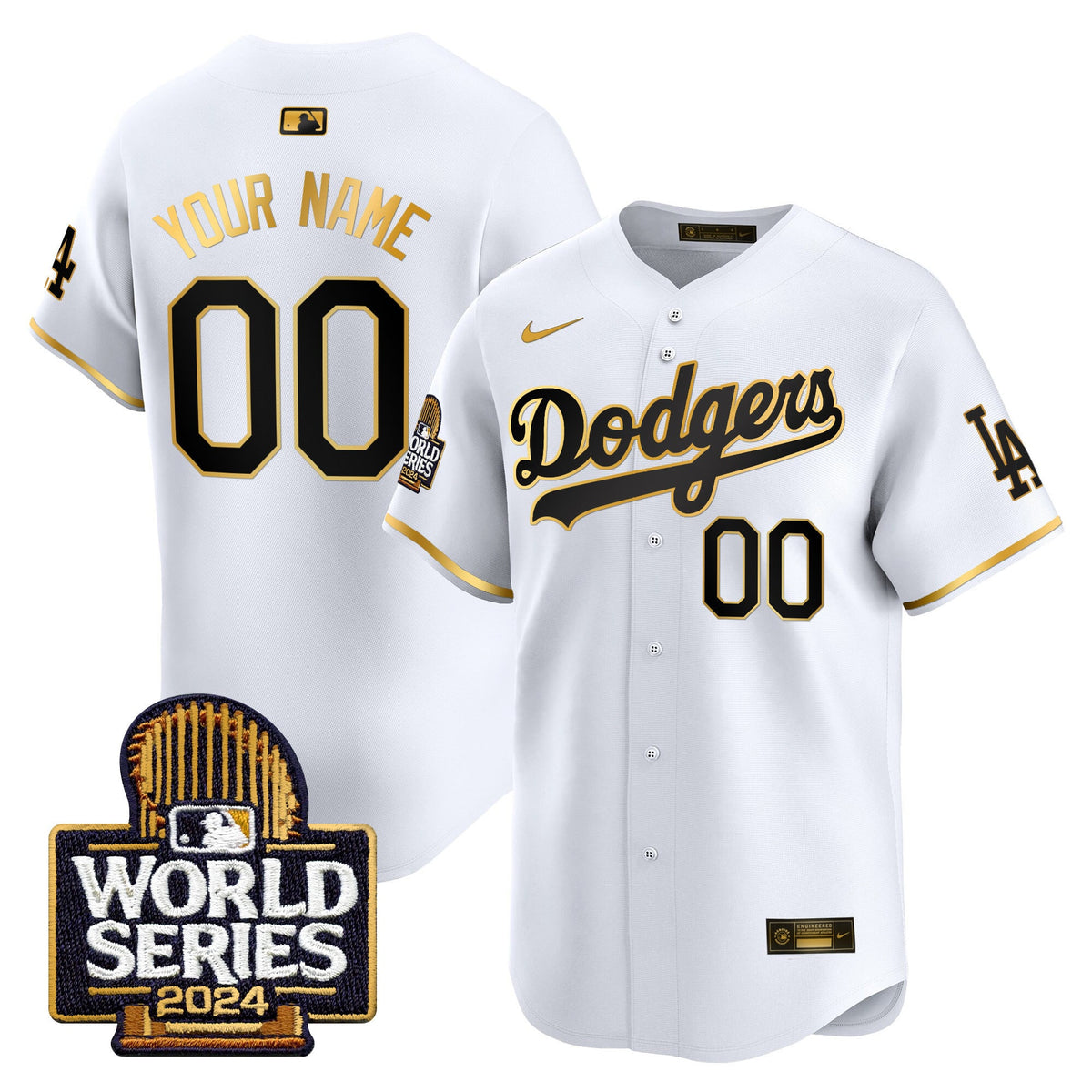 Dodgers 2024 World Series Vapor Premier Limited Custom Jersey - All Stitched