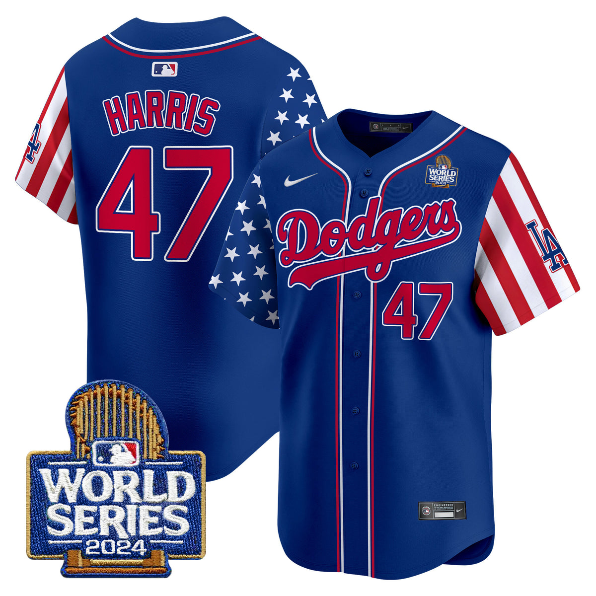 Men's Dodgers American Style 2024 World Series Vapor Premier Limited Jersey V2 - All Stitched