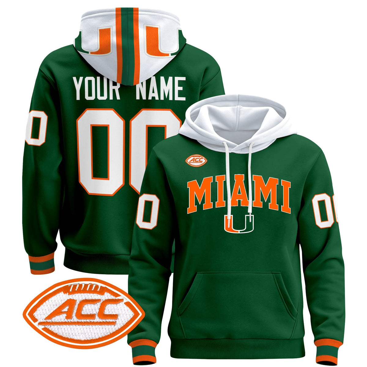 Miami Hurricanes 2024 Custom Pullover Hoodie V2