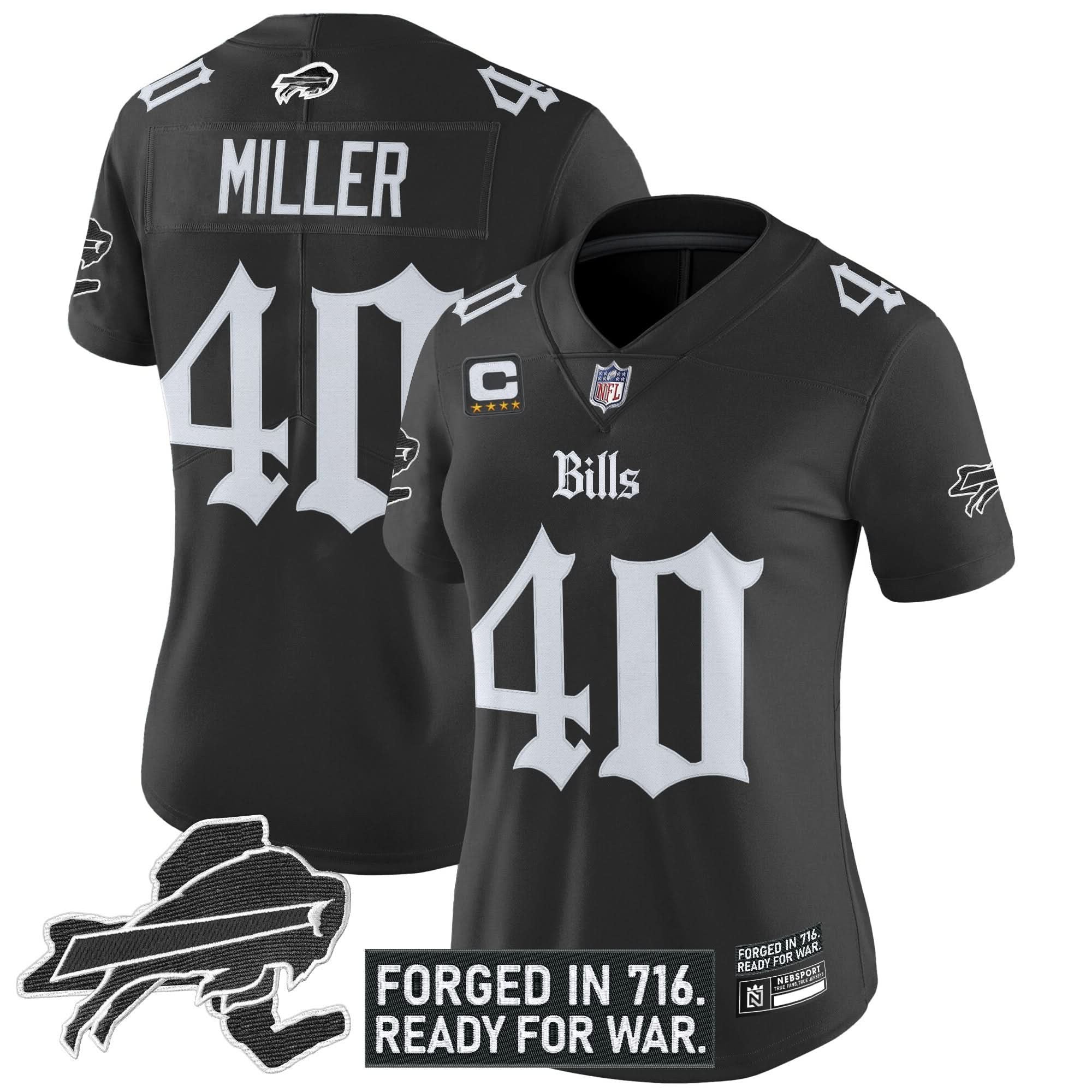 Women's Buffalo Bills 'Gothic Cold Front Edition' Vapor Limited Jersey - All Stitched